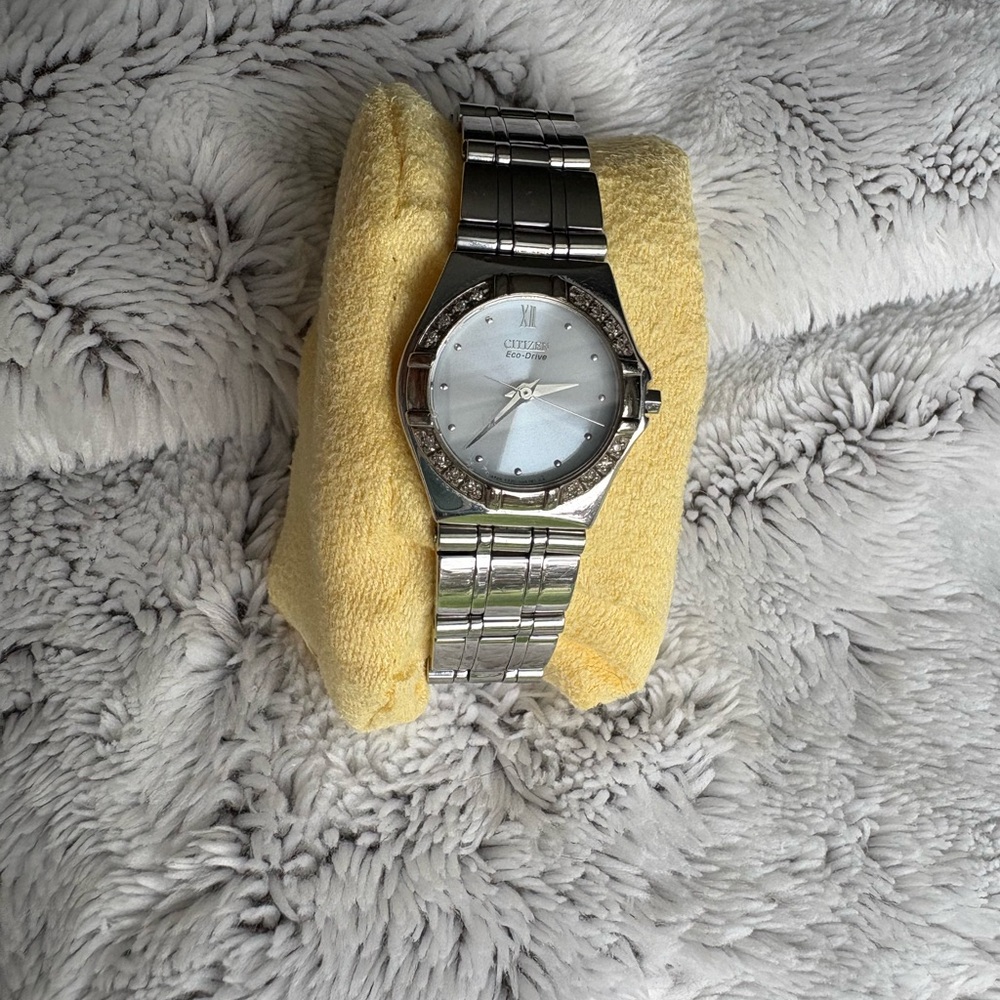Citizen Eco-drive Silver Ladies Watch with Diamond Accents